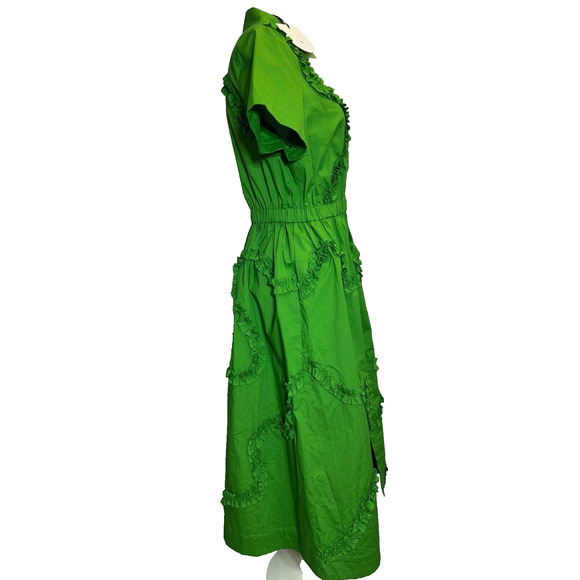 Kate Spade NY Target Ribbon Dress Medium Green Midi Shirtdress NWT - Picture 6 of 10